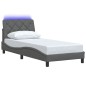 vidaXL Bettgestell mit LED ohne Matratze Dunkelgrau 90x190 cm Stoff vidaXL Bettgestell mit LED ohne Matratze Dunkelgrau 90x190 cm Stoff