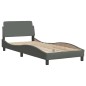vidaXL Bettgestell mit LED ohne Matratze Dunkelgrau 90x190 cm Stoff vidaXL Bettgestell mit LED ohne Matratze Dunkelgrau 90x190 cm Stoff
