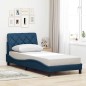 vidaXL Bettgestell mit LED ohne Matratze Blau 90x200 cm Stoff vidaXL Bettgestell mit LED ohne Matratze Blau 90x200 cm Stoff