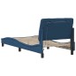 vidaXL Bettgestell mit LED ohne Matratze Blau 90x200 cm Stoff vidaXL Bettgestell mit LED ohne Matratze Blau 90x200 cm Stoff