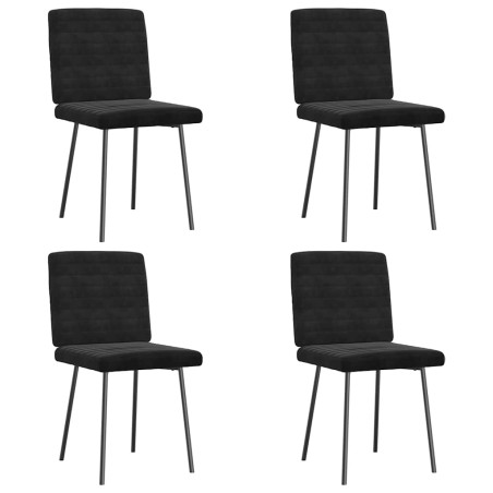 vidaXL Esszimmerstühle 4 Stk. Schwarz Samt
