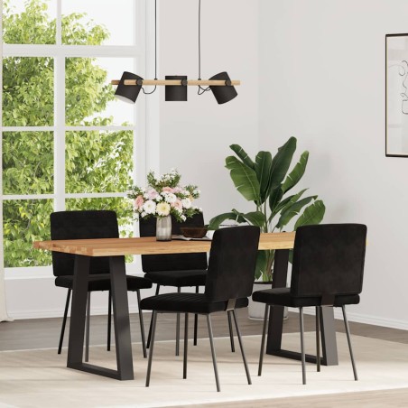 vidaXL Esszimmerstühle 4 Stk. Schwarz Samt