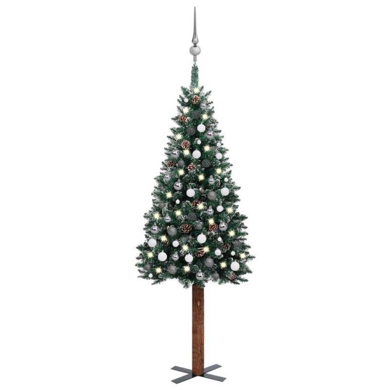 Weihnachtsbaum Schlank mit LEDs & Kugeln Grün 210 cm Weihnachtsbaum Schlank mit LEDs & Kugeln Grün 210 cm
