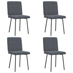 vidaXL Esszimmerstühle 4 Stk. Dunkelgrau Samt
