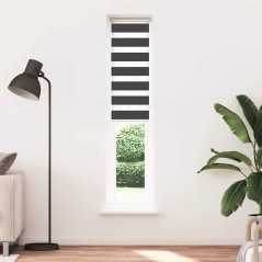 vidaXL Zebrarollo Schwarz 50x200 cm Stoffbreite 45,9 cm Polyester