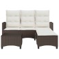 vidaXL 3-tlg. Garten-Sofagarnitur mit Kissen L-Form Braun Poly Rattan vidaXL 3-tlg. Garten-Sofagarnitur mit Kissen L-Form Braun Poly Rattan