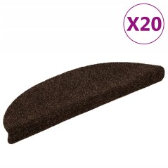 vidaXL Stufenmatten Selbstklebend 20 Stk. Braun 56x17x3 cm