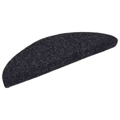 vidaXL Stufenmatten Selbstklebend 30 Stk. Schwarz 56x17x3 cm
