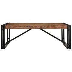 vidaXL Couchtisch Mehrfarbig 100x100x35 cm Altholz Massivholz