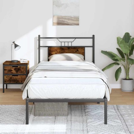 vidaXL Bettgestell ohne Matratze Räuchereiche 80x200 cm Holzwerkstoff