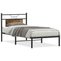 vidaXL Bettgestell ohne Matratze Räuchereiche 80x200 cm Holzwerkstoff