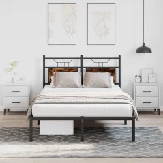 vidaXL Bettgestell ohne Matratze Räuchereiche 120x200 cm Holzwerkstoff