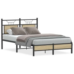 vidaXL Bettgestell ohne Matratze Sonoma-Eiche 120x200 cm Holzwerkstoff
