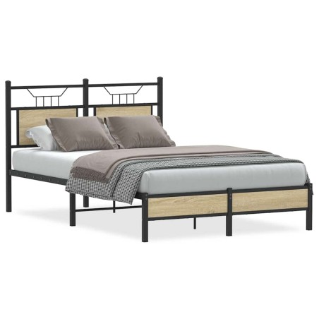 vidaXL Bettgestell ohne Matratze Sonoma-Eiche 120x200 cm Holzwerkstoff