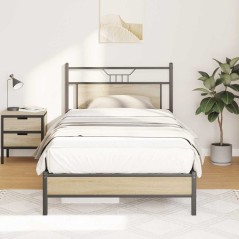 vidaXL Bettgestell ohne Matratze Sonoma-Eiche 107x203 cm Holzwerkstoff