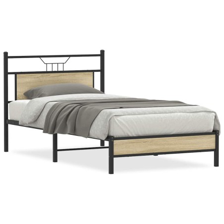 vidaXL Bettgestell ohne Matratze Sonoma-Eiche 107x203 cm Holzwerkstoff