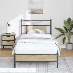 vidaXL Bettgestell ohne Matratze Sonoma-Eiche 90x200 cm Holzwerkstoff