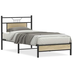 vidaXL Bettgestell ohne Matratze Sonoma-Eiche 90x200 cm Holzwerkstoff