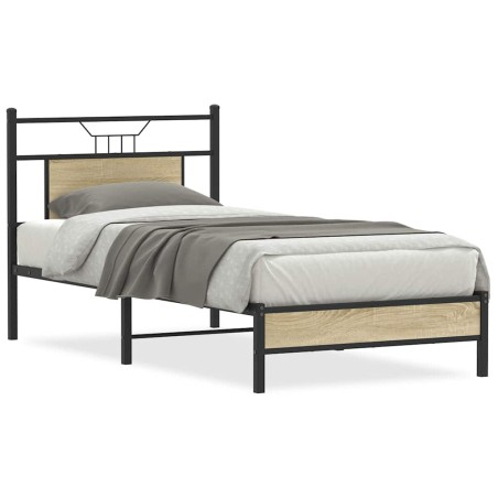 vidaXL Bettgestell ohne Matratze Sonoma-Eiche 80x200 cm Holzwerkstoff
