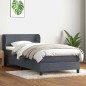 vidaXL Boxspringbett mit Matratze Dunkelgrau 90x220 cm Samt vidaXL Boxspringbett mit Matratze Dunkelgrau 90x220 cm Samt