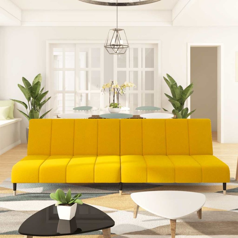 vidaXL Schlafsofa 2-Sitzer Gelb Samt vidaXL Schlafsofa 2-Sitzer Gelb Samt