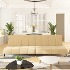vidaXL Schlafsofa 2-Sitzer Creme Samt