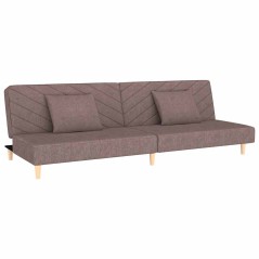 vidaXL Schlafsofa 2-Sitzer mit 2 Kissen Taupe Stoff