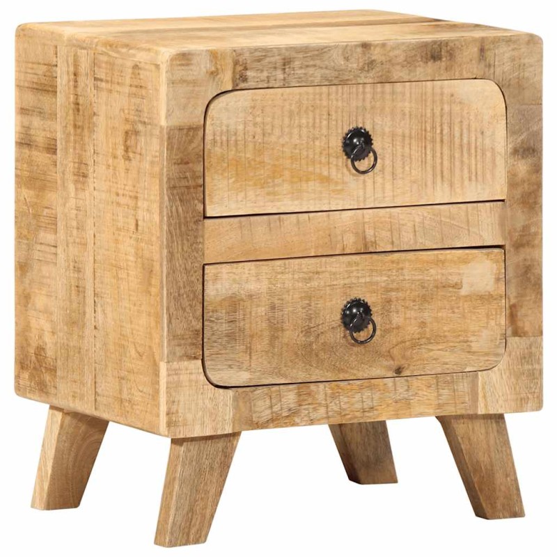 vidaXL Nachttisch 40x32x46 cm Raues Massivholz Mango vidaXL Nachttisch 40x32x46 cm Raues Massivholz Mango