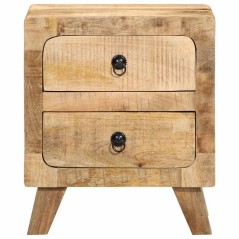 vidaXL Nachttisch 40x32x46 cm Raues Massivholz Mango