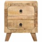 vidaXL Nachttisch 40x32x46 cm Raues Massivholz Mango vidaXL Nachttisch 40x32x46 cm Raues Massivholz Mango