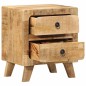 vidaXL Nachttisch 40x32x46 cm Raues Massivholz Mango vidaXL Nachttisch 40x32x46 cm Raues Massivholz Mango