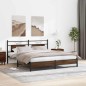 vidaXL Metallbett ohne Matratze Braun Eichen-Optik 183x213 cm vidaXL Metallbett ohne Matratze Braun Eichen-Optik 183x213 cm