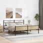 vidaXL Metallbett ohne Matratze Sonoma-Eiche 160x200 cm vidaXL Metallbett ohne Matratze Sonoma-Eiche 160x200 cm