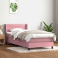 vidaXL Boxspringbett mit Matratze Rosa 80x220 cm Samt vidaXL Boxspringbett mit Matratze Rosa 80x220 cm Samt