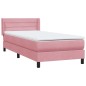 vidaXL Boxspringbett mit Matratze Rosa 80x220 cm Samt vidaXL Boxspringbett mit Matratze Rosa 80x220 cm Samt