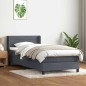 vidaXL Boxspringbett mit Matratze Dunkelgrau 90x220 cm Samt vidaXL Boxspringbett mit Matratze Dunkelgrau 90x220 cm Samt