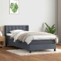 vidaXL Boxspringbett mit Matratze Dunkelgrau 90x220 cm Samt vidaXL Boxspringbett mit Matratze Dunkelgrau 90x220 cm Samt