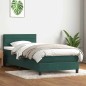 vidaXL Boxspringbett mit Matratze Dunkelgrün 80x220 cm Samt vidaXL Boxspringbett mit Matratze Dunkelgrün 80x220 cm Samt