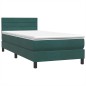 vidaXL Boxspringbett mit Matratze Dunkelgrün 80x220 cm Samt vidaXL Boxspringbett mit Matratze Dunkelgrün 80x220 cm Samt