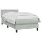 vidaXL Boxspringbett mit Matratze Hellgrau 80x220 cm Samt vidaXL Boxspringbett mit Matratze Hellgrau 80x220 cm Samt