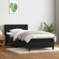 vidaXL Boxspringbett mit Matratze Schwarz 80x220 cm Samt vidaXL Boxspringbett mit Matratze Schwarz 80x220 cm Samt