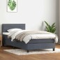 vidaXL Boxspringbett mit Matratze Dunkelgrau 80x220 cm Samt vidaXL Boxspringbett mit Matratze Dunkelgrau 80x220 cm Samt