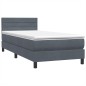 vidaXL Boxspringbett mit Matratze Dunkelgrau 80x220 cm Samt vidaXL Boxspringbett mit Matratze Dunkelgrau 80x220 cm Samt