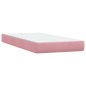 vidaXL Boxspringbett mit Matratze Rosa 90x220 cm Samt vidaXL Boxspringbett mit Matratze Rosa 90x220 cm Samt
