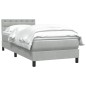 vidaXL Boxspringbett mit Matratze Hellgrau 90x220 cm Samt