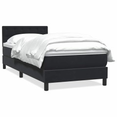 vidaXL Boxspringbett mit Matratze Schwarz 80x210 cm Samt