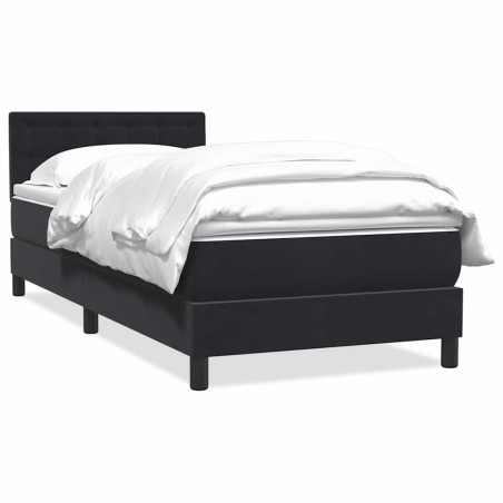 vidaXL Boxspringbett mit Matratze Schwarz 80x210 cm Samt