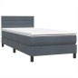 vidaXL Boxspringbett mit Matratze Dunkelgrau 80x210 cm Samt vidaXL Boxspringbett mit Matratze Dunkelgrau 80x210 cm Samt