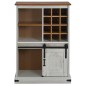 vidaXL Weinschrank HALDEN mit Weinregalen und Schiebetür Weiß Kiefer vidaXL Weinschrank HALDEN mit Weinregalen und Schiebetür Weiß Kiefer