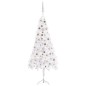 Künstlicher Eck-Weihnachtsbaum LEDs & Kugeln Weiß 240 cm PVC Künstlicher Eck-Weihnachtsbaum LEDs & Kugeln Weiß 240 cm PVC